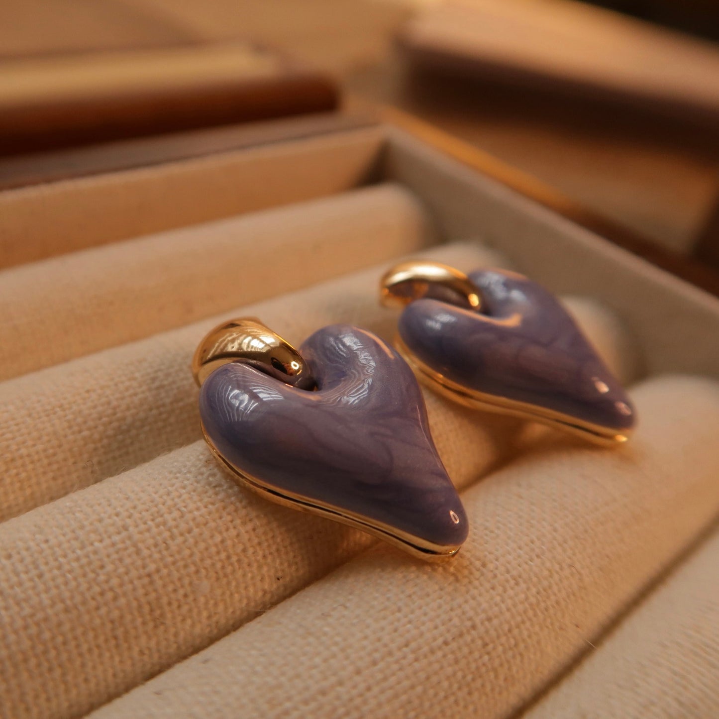 Lavender Drip Glaze Earrings