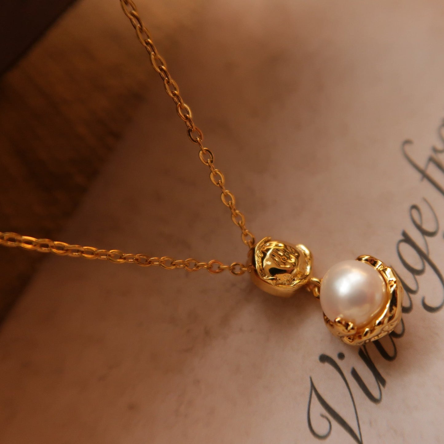 Golden Bud Natural Pearl Necklace