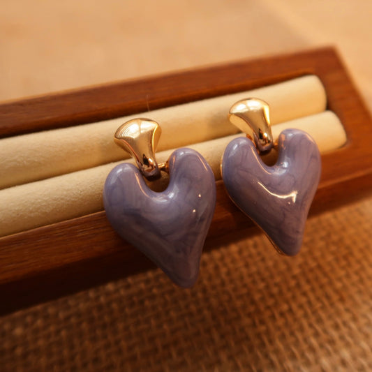 Lavender Drip Glaze Earrings