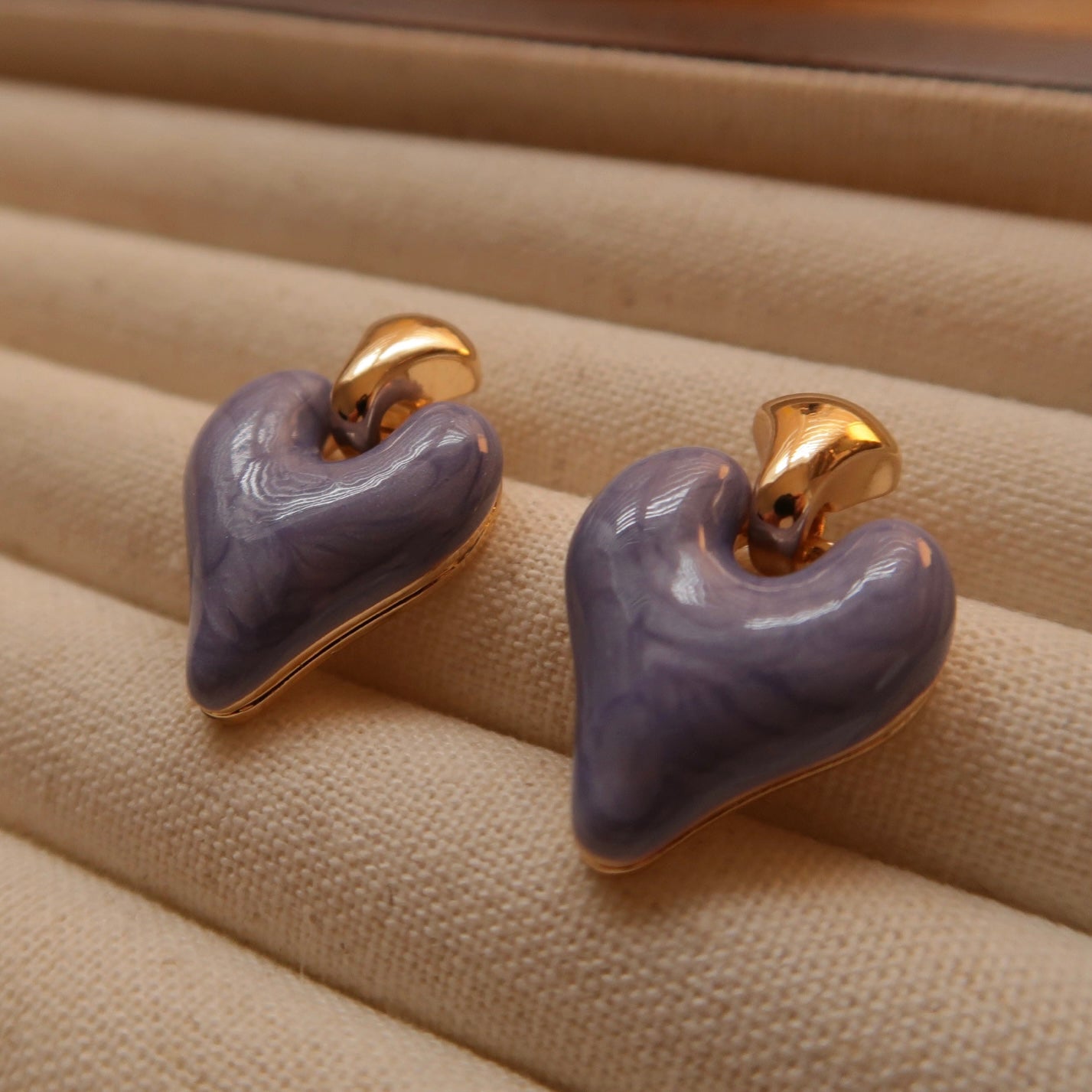 Lavender Drip Glaze Earrings