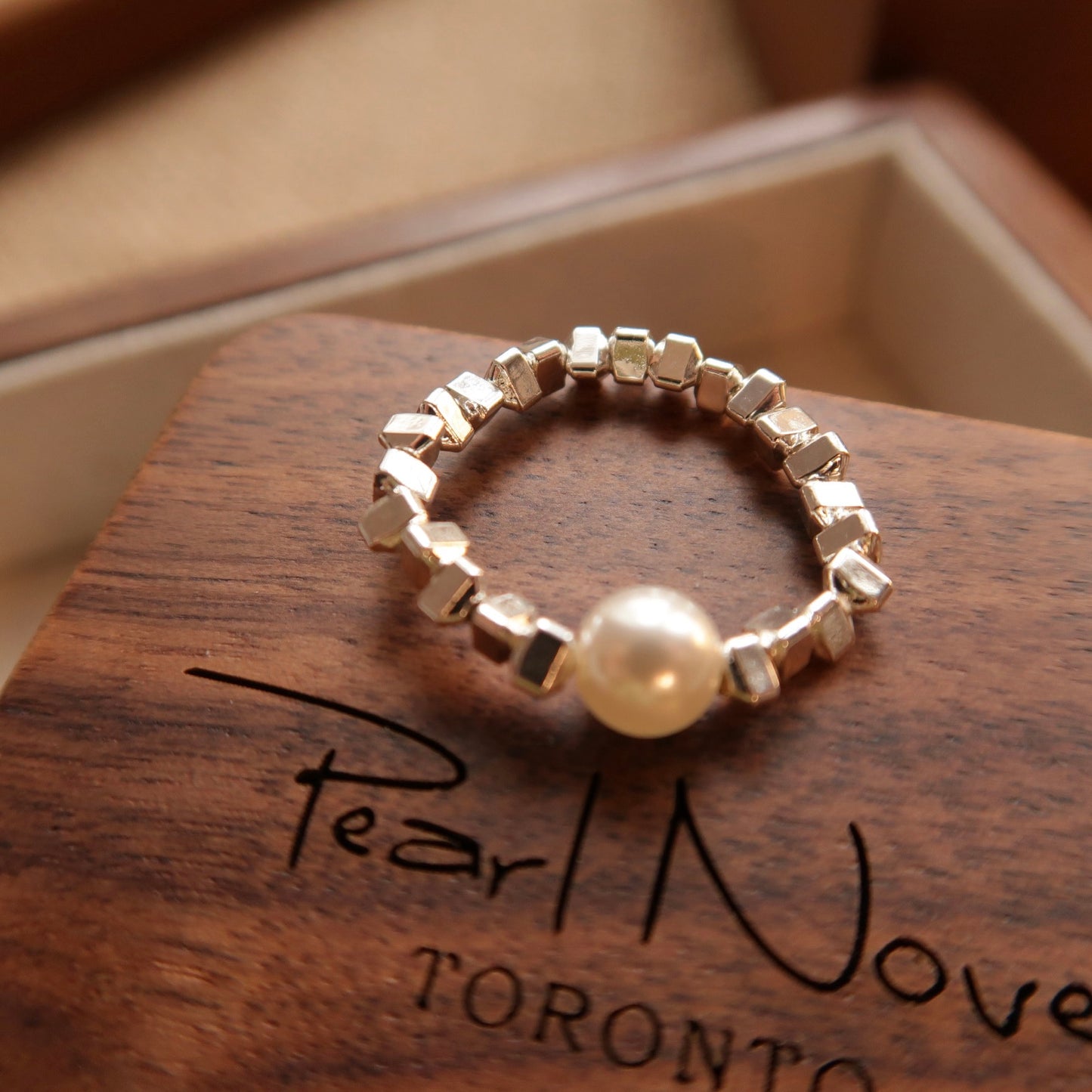 Broken Silver Pearl Ring