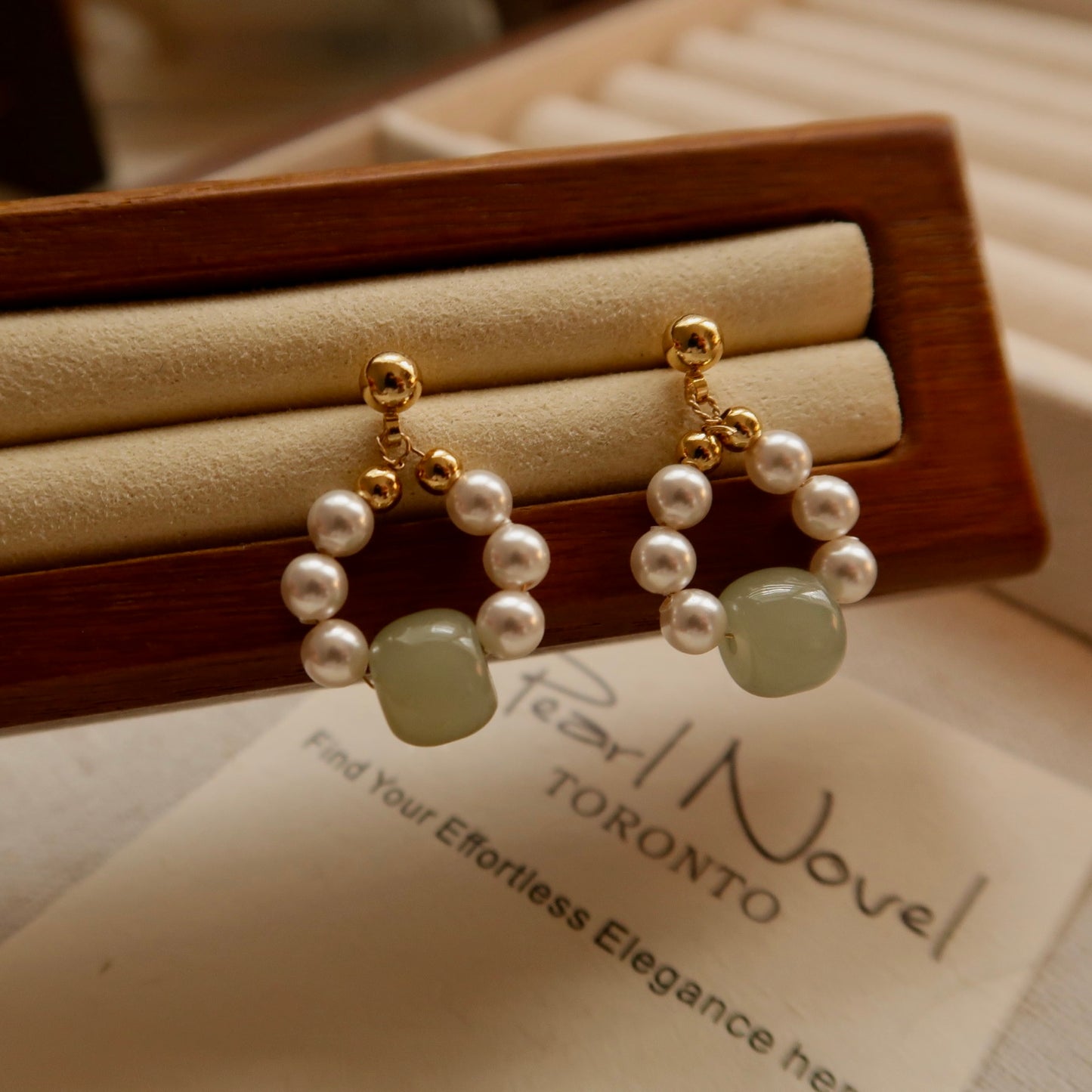 "Hello Jade" Swarovski Pearl Earrings