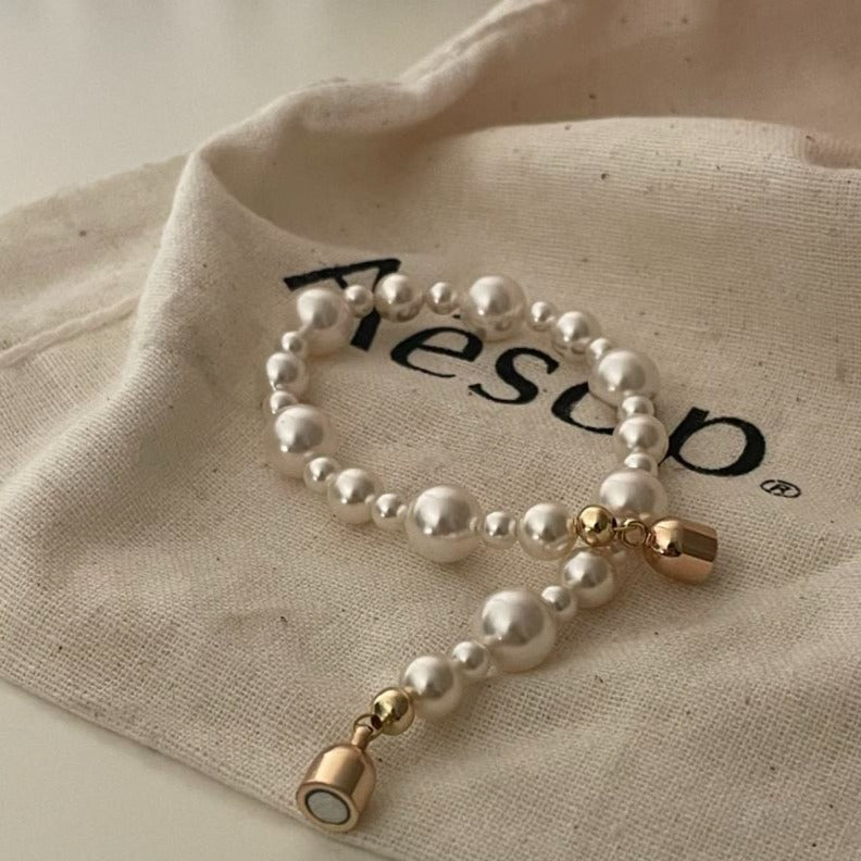 Mixed Chain & Pearl Gold and Silver Bracelet